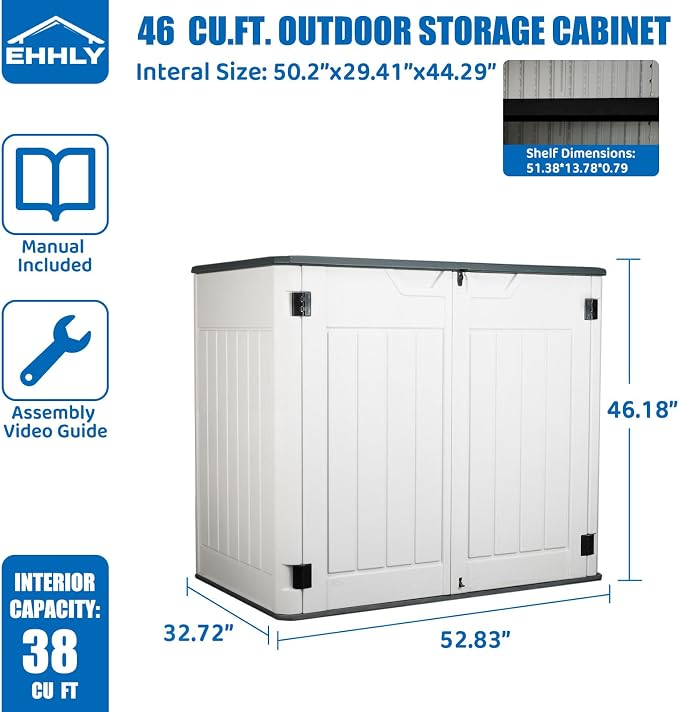 EHHLY Vertical Resin Storage Shed - Image 3