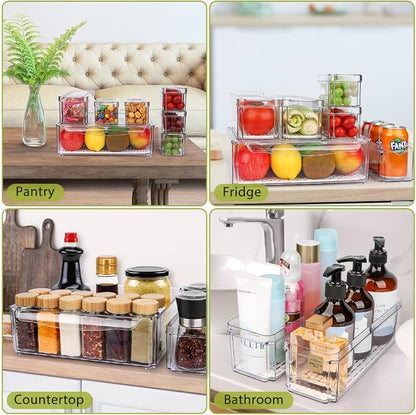 10 Pack Refrigerator Pantry Organizer Bins, Stackable Fridge Organizer Bins - Image 6