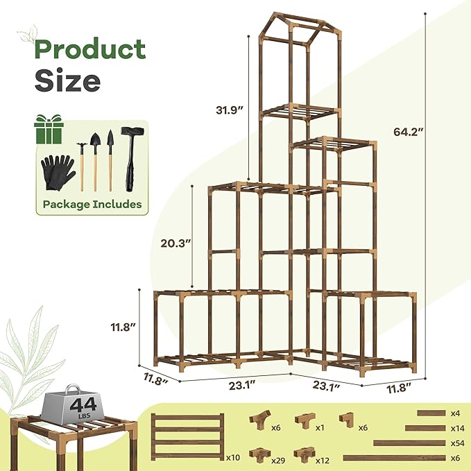 EnHomee 64.2" Corner Plant Stand Indoor Tall Plant Shelf - Image 6