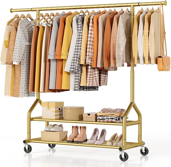EAGMAK Heavy Duty Clothes Rack Load 556 LBS, Rolling Clothing Rack by Eagmak