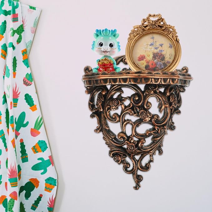 European Style Wall Mounted Storage Shelf 10.23X7.79X3.93In Floating Decorative - Image 5