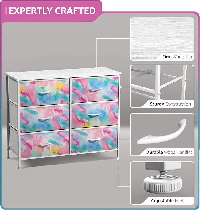 Sorbus Kids Dresser with 6 Drawers - Image 4