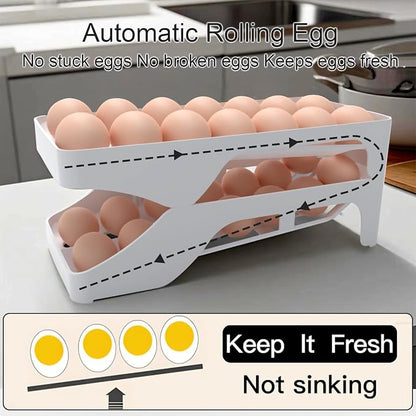 Egg dispenser for refrigerator, Automatic rolling egg holder for fridge - Image 2