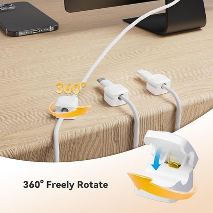 Rotatable Cord Organizer, Enhanced Spring Cable Clips, Strong Adhesive Cable - Image 2