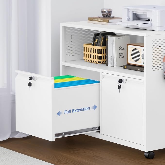 Metal File Cabinet, 2 Drawer Lateral Filing Cabinet - Image 6