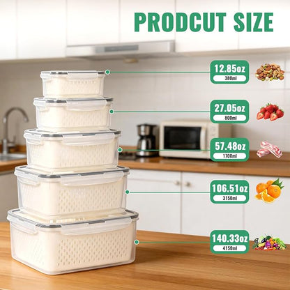 5 PCS Fruit Storage Containers for Fridge Produce Containers for Fridge - Image 2