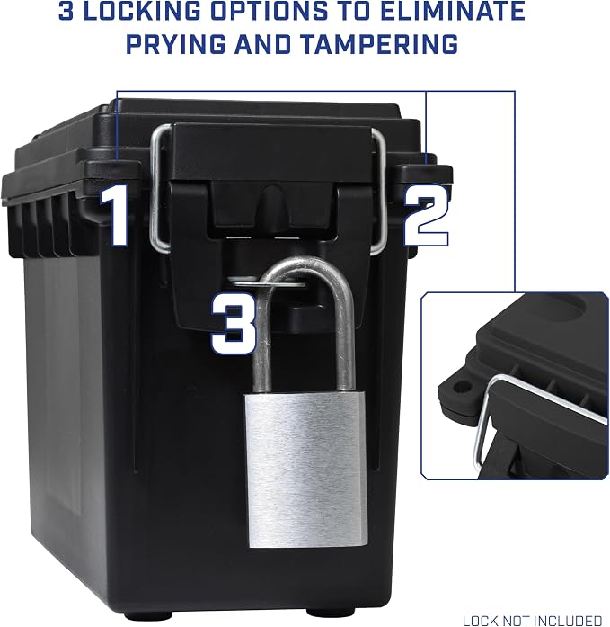 Sheffield Ammo Box Made in USA, Stackable Lockable Ammo Storage Box, Water and - Image 5