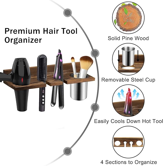 Hair Tool Organizer Wall Mounted - Image 4