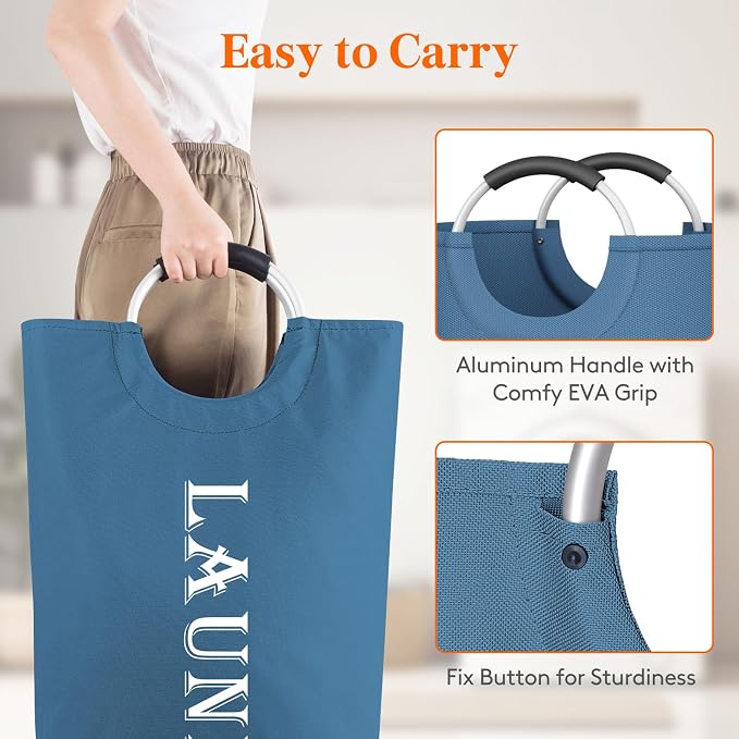 Lifewit 100L 2-Pack Large Laundry Basket, Collapsible Laundry Hamper - Image 3