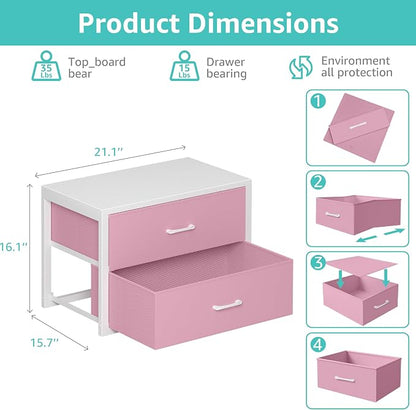BOLUO Stackable Storage Drawers Closet Organizers and Storage Fabric White 2 - Image 3