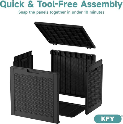 30 Gallon Waterproof Resin Deck Box, UV Resistant Outdoor Storage - Image 6