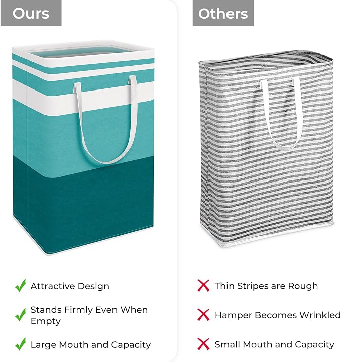 HomeHacks 2-Pack Large Laundry Basket, Waterproof, Freestanding Laundry Hamper - Image 3