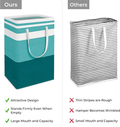HomeHacks 2-Pack Large Laundry Basket, Waterproof, Freestanding Laundry Hamper - Image 3