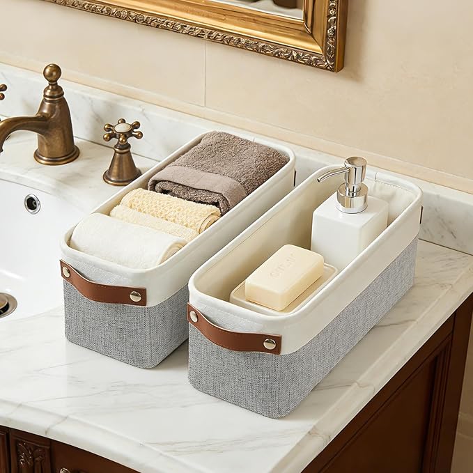 Bagnizer Small Fabric Storage Baskets, Decorative Basket - Image 4