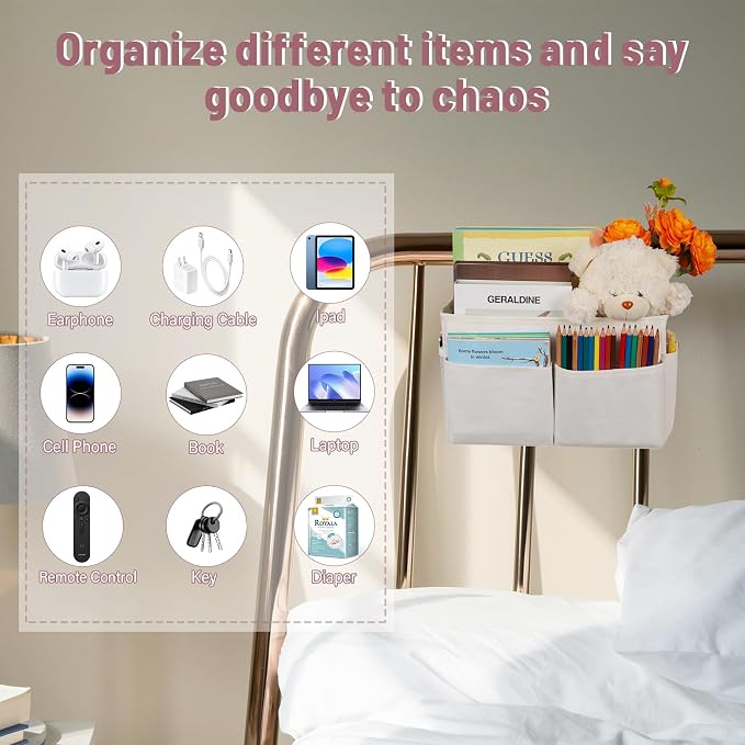 Bedside Storage Organizer 5 Pockets - Image 4