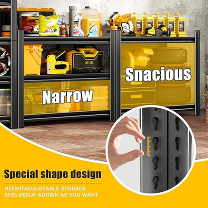 Heavy Duty Metal Garage Shelving, 5-Tier Adjustable Storage Shelf - Image 4