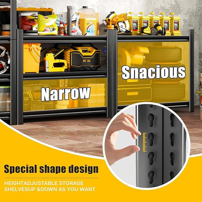 18" D Metal Garage Shelving, 5 Tier Adjustable Steel Storage Racks - Image 5