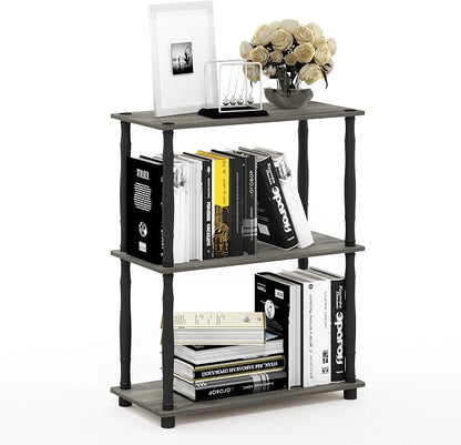 Furinno 18029GYW/BK Turn-N-Tube 3-Tier Compact Multipurpose Shelf Display Rack - Image 3