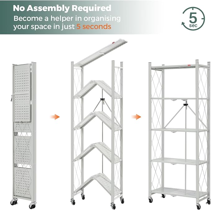 DEANIC 5-Shelf Folding Bookcase - Image 4