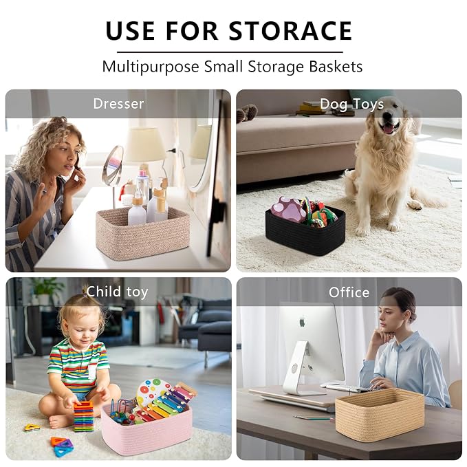 4 Pack Small Storage Shelf Baskets - Image 7