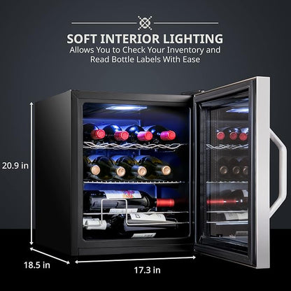 Ivation 12 Bottle Compressor Wine Cooler Refrigerator w/Lock | Large - Image 6