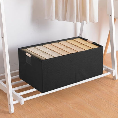 Fabric Storage Bin 3 Pack Foldable Cotton Linen Storage Basket - Image 9