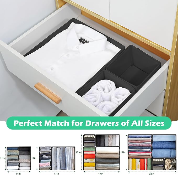 Drawer Clothes Organizer 16-Pack, Fabric Folding Wardrobe Organizer, Can Store - Image 5