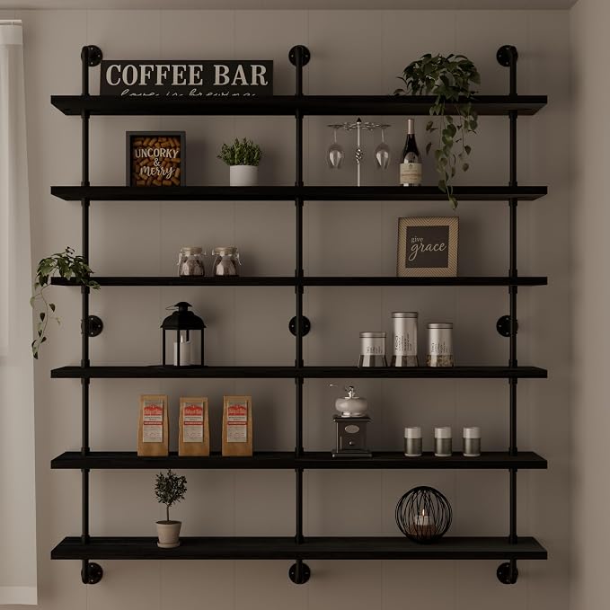 HDDFER Floating Shelves for Wall Living Room Shelves Bookshelf Industrial Pipe by industrialpipeshelving