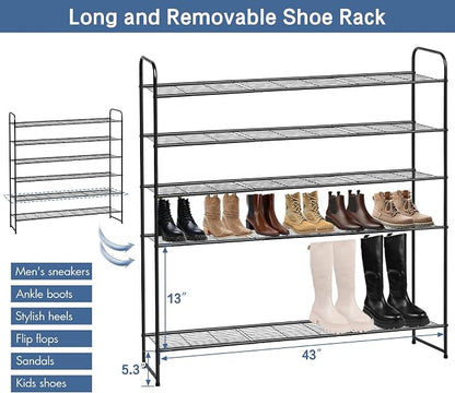 KEETDY Large Shoe Rack 6 Tier Organizer Tall Metal Shoe Organizer - Image 5