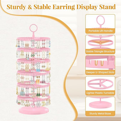 EsLuker.ly Earring Holder Organizer Rotating Stud Display Tree Rack, 6 Tier | - Image 5