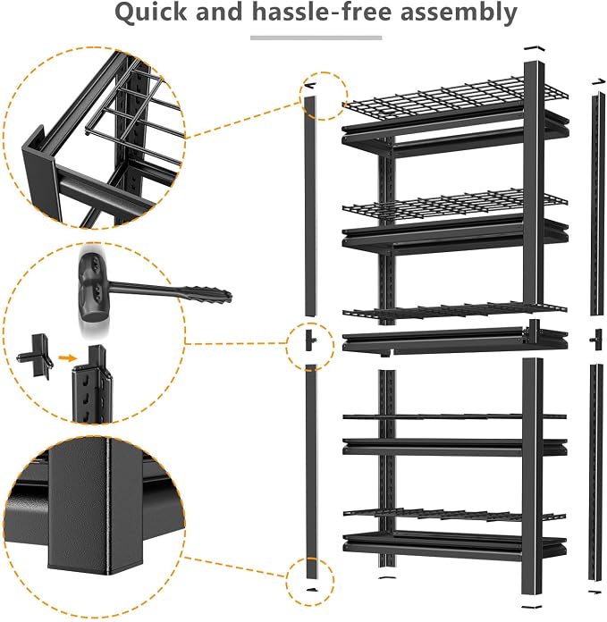 OS MOTOR Heavy Duty Storage Shelving Unit 10 Pack | Adjustable 5-Tier Metal Rack - Image 6