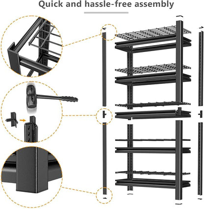 OS MOTOR Heavy Duty Storage Shelving Unit 2 Pack | Adjustable 5-Tier Metal Rack - Image 6