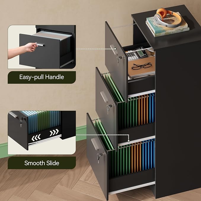 DEVAISE 3 Drawer Wood File Cabinet - Image 7
