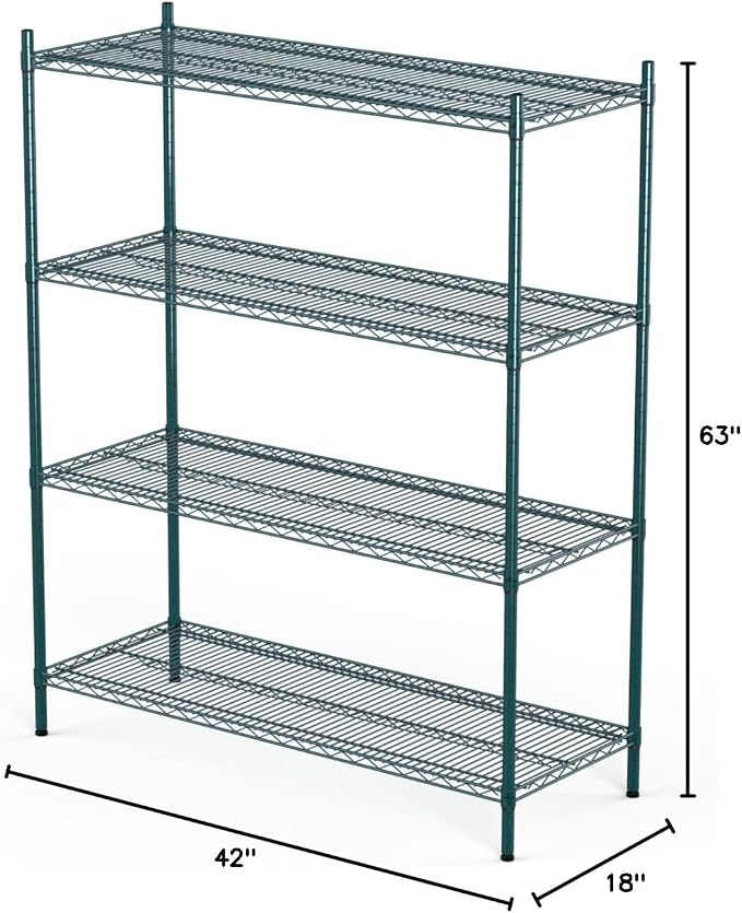 APLSS NSF 4-Tier Green-Epoxy Storage Shelves, Moist&Dry Environments, - Image 3