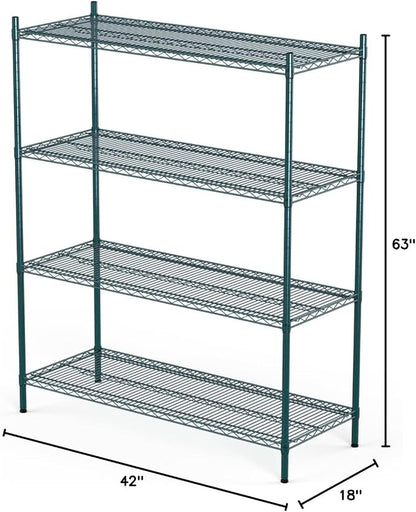 APLSS NSF 4-Tier Green-Epoxy Storage Shelves, Moist&Dry Environments, - Image 3