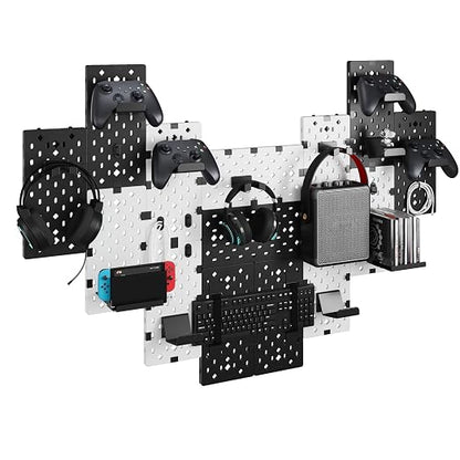 PEGZONE Controller and Headphone Holder Wall Mount, Modular Gaming Pegboard by Pegzone