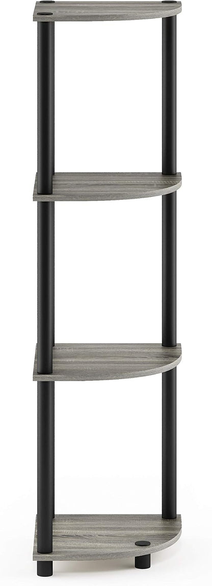 Furinno TURN-N-TUBE Corner Shelf, 4-Tier Corner Bookshelf, Display Storage - Image 8