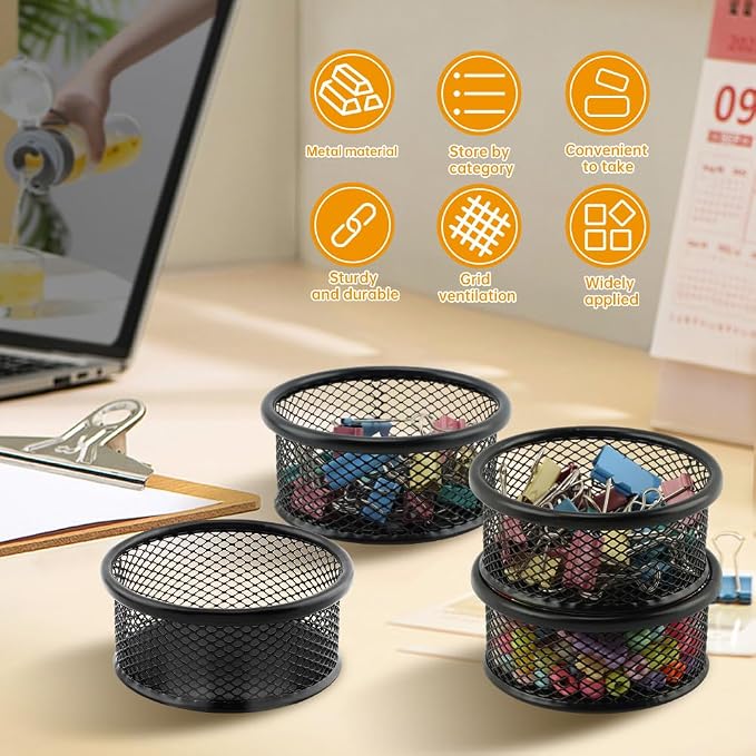 Paper Clip Holder With 50PCS Colored paper clips, 2/4PCS Stackable PaperClip - Image 5