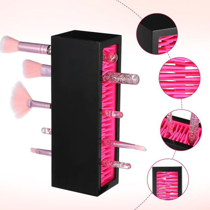4 Pcs Makeup Brushes Holder Organizer, Silicone Vanity Air Drying Rack Display - Image 4