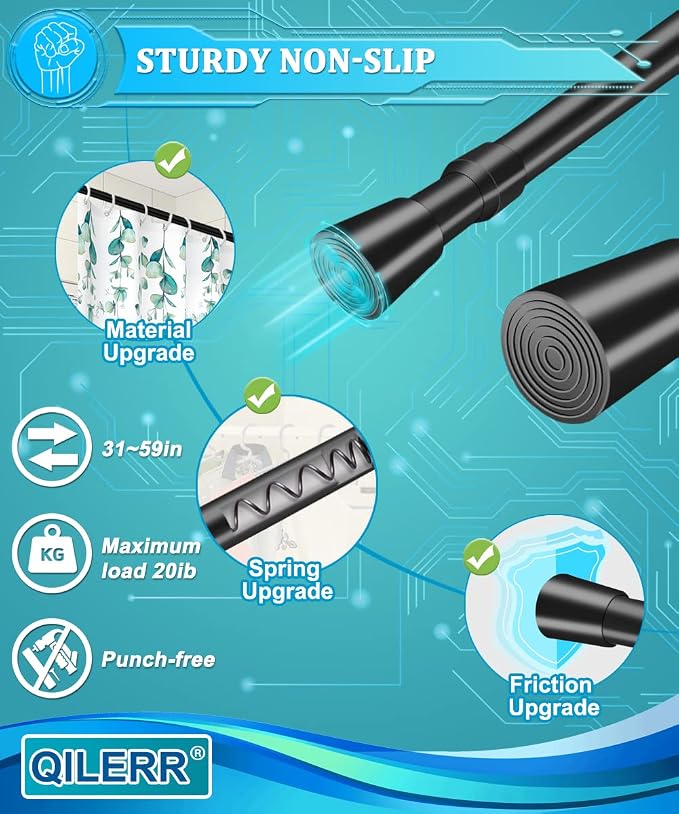 Small Tension Rods 16 to 28 Inches, Adjustable Short Extension Curtain Rod - Image 2