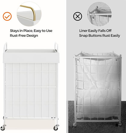 Laundry Hamper with Wheels, 90L Laundry Basket with Handle, Laundry Sorter with - Image 5