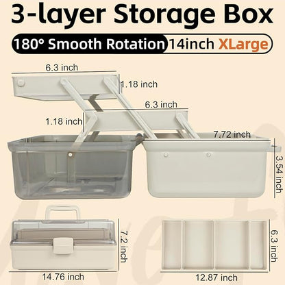 TERGOO 14in 3-Layer Multipurpose Craft Organizers and Storage - Image 2
