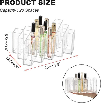 ELLDOO Rollerball Perfume Organizer, 23 Spaces Clear Acrylic Perfume Storage - Image 2