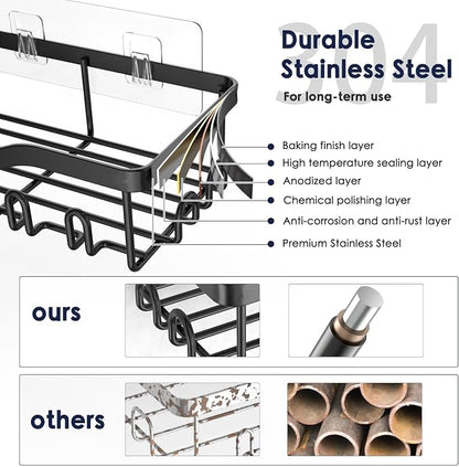 Shower Caddy Adhesive Shower Organizer 7-Pack, Rustproof Stainless Steel - Image 3