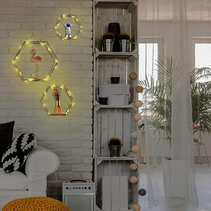 Liywall - Hexagon Floating Shelves Wall Decor - Image 3
