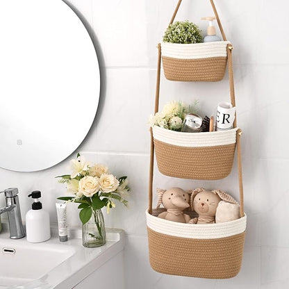 Hanging Basket, 3-Tier Woven Wall Basket - Image 6