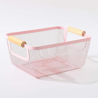 AJIODA Metal Mesh Steel Basket, Small Wire Storage Organizer Baskets - Image 4
