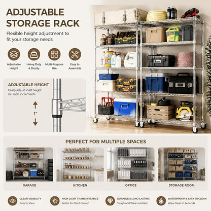 6-Tier Wire Shelving with Clear Cover, organization, and access simple and - Image 7