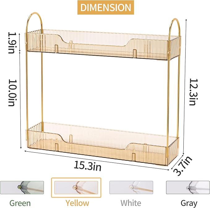 YCIA&DONE 2 Tiers Narrow Vanity Makeup Organizer, Bathroom Organizers - Image 4