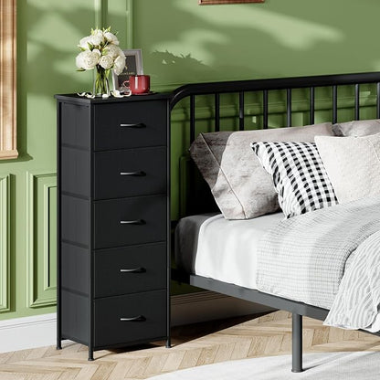 Somdot Tall Dresser for Bedroom, 5 Drawer Storage Cabinet, Steel Frame - Image 2